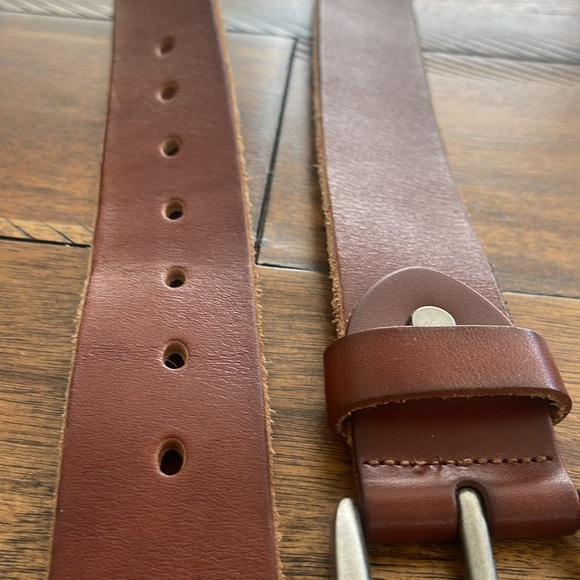 Men’s Brown Full Grain Leather Belt size approx  48” long - Picture 9 of 14
